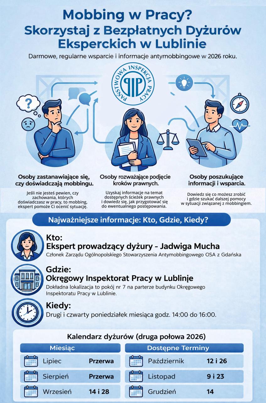 Kalendarz dyżurów z mobbingu