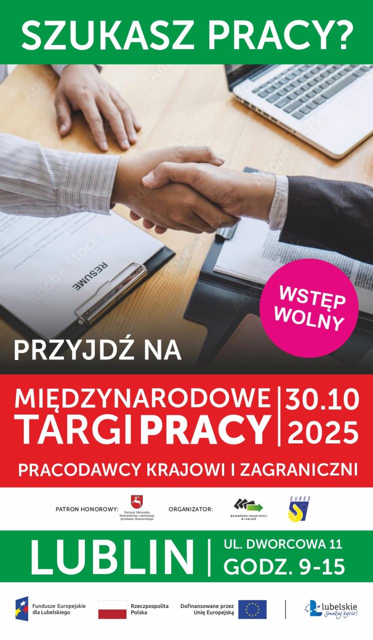 Plakat o Targach Pracy w Lublinie